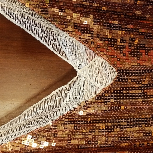 Free People Rosegold sequin camisole top womens M/L - Picture 3 of 5